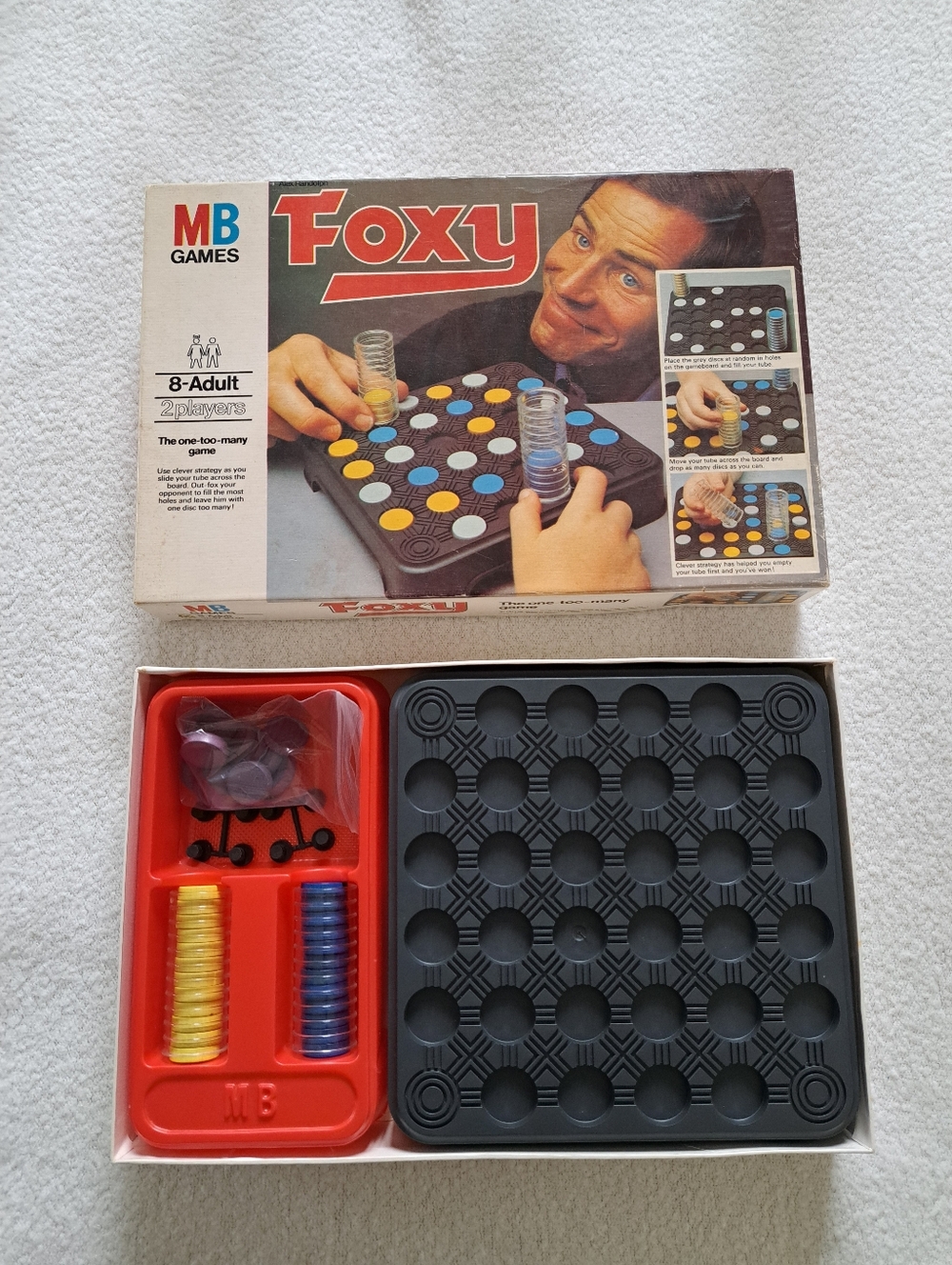 Vintage 1977 Foxy Board Game Milton Bradley Strategy Game Rare 70s Retro